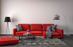 What Goes with Red Couch (8 Complementing Decor Ideas) - Homenish Living Room Paint Ideas, Room Paint Ideas, Couch White, Living Room Decor Tips