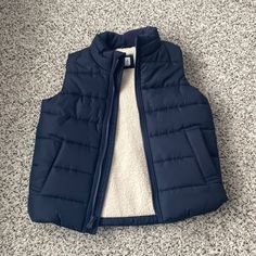 Nwot Boys Gap Navy Zip Up Puffer Vest Sherpa Lined Sz 5 Years Pet And Smoke Free Home Blue Cotton Outerwear By Gap, Fitted Blue Outerwear From Gap, Gap Jacket, Gap Kids, Sherpa Lined, Puffer Vest, Kids Jacket, Gap, Zip Ups