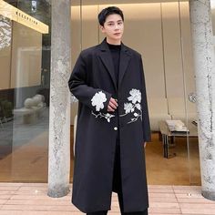 Japanese Trench Jacket | Eiyo Kimono Formal Long Coat For Spring, Spring Long Coat For Formal Occasions, Elegant Long Blazer For Spring, Elegant Long Spring Blazer, Long Formal Outerwear For Spring, Long Formal Spring Outerwear, Spring Formal Long Sleeve Outerwear, Modern Kimono Dress, Japanese Pants