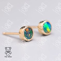 Minimalist Round Australian Doublet Opal Stud Earrings 14k Yellow Gold. Free Domestic USPS First Class Shipping! Free Gift Bag or Box with every order!Opal—the queen of gemstones, is one of the most beautiful gemstones in the world. Every piece of opal is unique in its own ways and patterns. We only use high-quality Natural Opals (NO synthetics or imitations) for our jewelry. ----------------------------------------------------------------------------------------------------ABOUT THIS PRODUCTSol Opal Jewelry In Yellow Gold With Matching Earrings, Yellow Gold Opal Jewelry With Matching Earrings, Yellow Gold Opal Gemstone Earrings, Opal Yellow Gold Earrings For Gifts, Yellow Gold Opal Earrings Gift, Yellow Gold Opal Earrings For Gifts, Gold Opal Round Earrings, Gold Round Opal Earrings, Opal Promise Ring