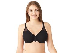 Wacoal Body by Wacoal(r) T-Back Underwire Bra 65124 - Women's Bra : Black : One of Wacoal's most popular styles for a reason, this T-back bra is comfortable, versatile, and sleek. The underwire bra features non-padded cups for solid support and smooth shape. Body by Wacoal&amp,#174, fabric is a soft and smooth stretch nylon blend that wicks moisture. Airy sheer mesh inset at the front straps and top cups. T-back design works well under tank tops. Adjustable back straps. Front barrel closure. Als Window Detail, Soma Intimates, Minimiser Bra, Soft Cup Bra, Unlined Bra, Everyday Bra, Seamless Bra, Black Bra, Womens Bras