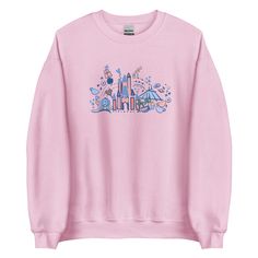 This Walt Disney World design features Magic Kingdom, complete with Cinderella's Castle, pumpkin carriage, Pirate boat, teacups, space mountain, dole whip, and more. Grab this Disney Parks design for your next Disney Vacation Disney Park: Magic Kingdom A sturdy and warm sweatshirt bound to keep you warm in the colder months. A pre-shrunk, classic fit sweater that's made with air-jet spun yarn for a soft feel and reduced pilling. • 50% cotton, 50% polyester • Pre-shrunk • Classic fit • 1x1 athlet Rundisney Princess, Disneyland Sweatshirt, Disney Princess Moana, Disney Family Vacation Shirts, Princess Half Marathon, Disney Princess Jasmine, Princess Beauty, Disney Princess Cinderella, Disney Family Vacation