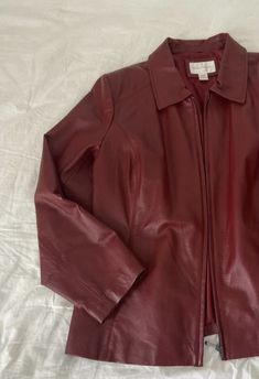 Purple Leather Jacket, Burgundy Leather Jacket, Burgundy Jacket, Leather Jacket Outfits, Red Outfit, Hot Outfits, Leather Blazer, Leather Jackets Women, Dream Clothes