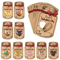 valentine's day candy in a jar gift set