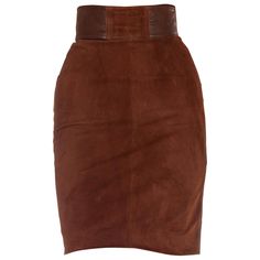 1970S GUCCI Chocolate Brown Suede & Leather Belted Skirt Classic Gucci Formal Bottoms, Classic Gucci Bottoms For Formal Occasions, Chic Fall Gucci Bottoms, Luxury Fitted Brown Skirt, Chic Gucci Formal Skirt, Elegant Gucci Skirt For Formal Occasions, Chic Gucci Formal Bottoms, Chic Gucci Bottoms For Formal Occasions, Gucci Fitted Luxury Bottoms