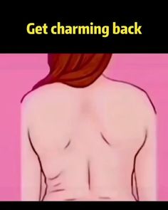 the back of a woman's body with text that reads get charming back