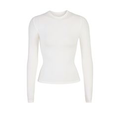 COTTON JERSEY LONG SLEEVE T-SHIRT | MARBLE Long Sleeve Tops With Thumbholes, Long Sleeve Tops With Thumbholes And Minimal Stretch, Long Sleeve Top With Thumbholes And Minimal Stretch, Long Sleeve Tops For Layering With Minimal Stretch, Long Sleeve Tops With Minimal Stretch For Layering, White Fitted Long Sleeve Crew Neck Top, Fitted Long Sleeve T-shirt For Layering, Fitted Long Sleeve Top With Thumbholes Crew Neck, White Tops With Thumbholes For Loungewear