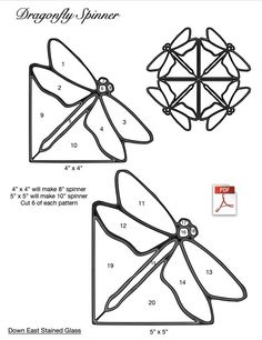 the instructions for how to make an origami dragonfly paper toy with scissors