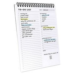 a to - do list is shown on a notepad with the words to do list written