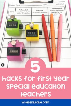 five back to school activities for first year special education teachers with text overlay that reads 5 hacks for first year special education teachers