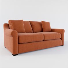 Coziness from every angle. Our modern Bowery Collection brings casual comfort with its curved arms and melt-in seating. Includes accent pillows for extra support and style. | Bowery Foam Comfort 77" Sleeper Sofa in Merrimac Brick | by Value City Furniture American Signature Furniture, Value City Furniture, Custom Cushions, City Furniture, Living Room Seating, Sleeper Sofa, Living Room Sofa, Home Living Room, Accent Pillows