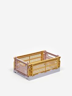 89964_F_HAY-RECYCLED-COLOUR-CRATE-MIX---SMALL---GOLDEN-YELLOW_SS23_GOODHOOD__19964.jpg Aykasa Crates, Hay Crates, Danish Lifestyle, Hay Crate, Sneaker Collection, Upside Down, Top 100, Recycled Plastic, Decorative Boxes