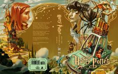 an illustrated book cover for harry potter