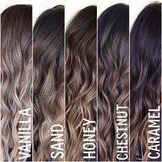 Types Of Hair, Brunette Balayage Hair, Shades Of Brown