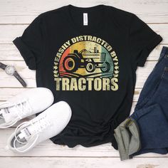 Feminist Hoodie, Tshirts Design, T Shirt World, Vintage Tractors, Husband Shirts, Easily Distracted, Inspirational Shirt, T Shirt And Shorts, Direct To Garment Printer