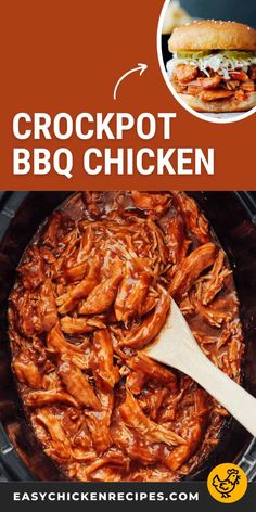 the crockpot bbq chicken is being cooked in an air fryer