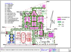 an architectural drawing shows the layout of a building with multiple floors and various areas for each floor