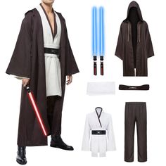 star wars costume for boys with lightsabes and darth vader outfit on