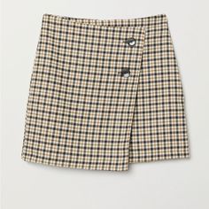 New With Tags H&M Asymmetrical Plaid Skirt With Two Buttons. Zips Down Back. Never Worn, Size 4. Casual Asymmetrical Mini Skirt For Workwear, Trendy H&m Mini Bottoms, Chic H&m Mini Skirt For Fall, H&m Fall Lined Mini Skirt, H&m Lined Mini Skirt For Fall, H&m Fall Skirt, H&m Mini Skirt For Day Out, H&m Mini Skirt For Fall Workwear, Fall Workwear Mini Skirt By H&m