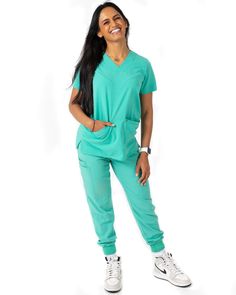 The Princess Collection Bisma is a size XS and she is 5'4 2 Pockets Incredibly Soft Lightweight Material Nursing Scrubs Pattern, Jogger Scrubs, Scrubs Pattern, Fit Scrubs, Green Scrubs, Princess Collection, Scrubs Nursing, Medical Scrubs, Joggers Womens