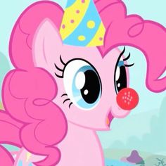 the pinkie is wearing a birthday hat