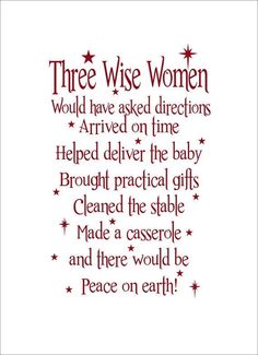 the wise women poem is shown in red and white with stars on it, as well as