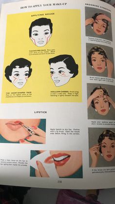 Vintage Makeup Guide, Everyday Vintage Makeup, 1950s Makeup Tutorial Vintage, 1950s Makeup Products, 1950s Eyebrows, 1959 Makeup, Vintage Makeup Looks 1950s, 1950s Make Up, 1950s Makeup Tutorial