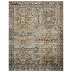 an antique rug with many different colors and patterns on the carpet, it is made from wool