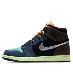 Drawing inspiration from the capital city of Japan, the Air Jordan 1 Retro High OG "Tokyo Bio Hack" features a colorful palette reminicent of the 2005 Undefeated x Nike Dunk High collaboration. Dressed in premium suede, the pair's upper come with panels in brown, blue, teal, orange and pink. Carrying through the color story, the midsole is dipped in mint green. (AJ1/SNKR/Men's/High Top/Multicolor/Basketball/Wear-resistant) Multicolor Urban Custom Sneakers With Boost Midsole, Urban Multicolor Custom Sneakers With Boost Midsole, Urban Style Multicolor Custom Sneakers With Boost Midsole, Urban Style Multicolor Custom Sneakers For Sports, Urban Multicolor Mid-top Custom Sneakers, Colorful Palette, Air Jordan 1 Retro High Og, Nike Dunk High, Air Jordan 1 Retro High