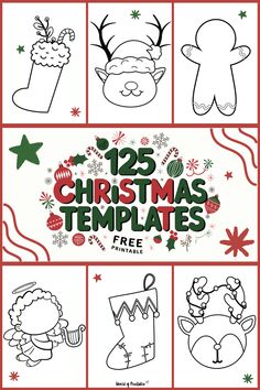 Discover 125 free Christmas templates, perfect for crafts, coloring, and holiday projects. Includes stockings, reindeer, gingerbread, and more to spark creativity this festive season. Free Christmas Templates, Christmas Template, Christmas Leaves