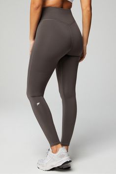 Anywhere Motion365+ High-Waisted Legging Fabletics Taupe Slate female Activewear >> Womens >> Bottoms >> Leggings >> Full Length Motion365+ regular Running/Training 4-Way Stretch/Hidden Pockets/Moisture-Wicking/UPF Protection