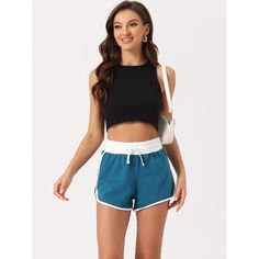 Elevate your comfort with the Cheibear Women's Sweat Shorts, perfect for those leisurely days and nights. Crafted from a soft blend of 70% Cotton and 30% Polyester, these shorts ensure breathability and skin-friendly comfort. 

- Material: 70% Cotton, 30% Polyester
- Color: Blue
- Size: Medium
- Gender: Female
- Features: High waist, adjustable drawstring, moisture-wicking

Ideal for a range of activities from lounging at home to light workouts, these versatile shorts blend functionality with st Blue Pajama Shorts With Elastic Waistband, Blue Drawstring Shorts For Leisure, Blue Drawstring Leisure Shorts, Leisure Blue Drawstring Shorts, Blue Athletic Shorts With Built-in Shorts For Leisure, Comfortable Blue Athletic Shorts For Summer, Blue Sporty Pajama Shorts For Loungewear, Blue Activewear Shorts With Drawstring, Blue Athletic Shorts With Drawstring For Workout