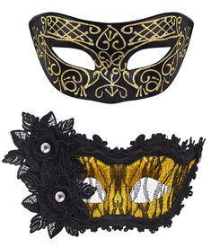 PRICES MAY VARY. Package include - there are 2 pcs black and gold masquerade masks for couple, the black and gold plastic masquerade mask for men, the black and gold plastic masquerade mask for women with lace edge, rhinestone and flower decor Premium material - SIQUK couple masquerade masks are made of strong, durable and lightweight plastic, no extra glue and no discoloration, the masquerade mask can be molded to the contours of the wearers face easily One size fits most - the masquerade mask Black And Gold Masquerade Mask, Masquerade Mask Women, Couples Masquerade Masks, Karneval Party, Gold Masquerade Mask, Mens Masquerade Mask, Venetian Masquerade Masks, Halloween Costume Mask, Party Mask