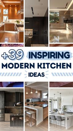 a collage of photos with the words inspiren modern kitchen ideas