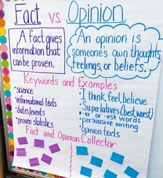 a bulletin board with different types of opinion and opinional writing on it, in front of a classroom door