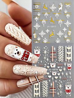 "The Best Metallic Christmas Nails to Try"
#MetallicNails #HolidayGlamour #ShinyNails #FestiveMetallics #ChristmasStyle Winter Snowflake Nails, Professional Acrylic Nail Kit, Colorful Bead Bracelets, Christmas Nail Stickers, Christmas Gingerbread Man, Bears Nails, Snowflake Nail Art, Metallic Christmas, Christmas Decals