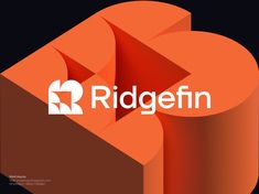 the logo for ridgefinn is shown in white on an orange and black background