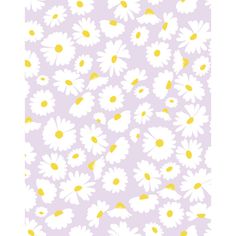 white and yellow daisies on a purple background seamless wallpaper with small flowers