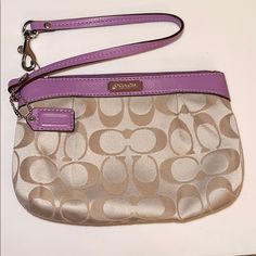 Adorable Wristlet And New Without Tags. Perfect Condition. Silk Interior Purple Pouch Wristlet Gift, Purple Pouch Wristlet As Gift, Purple Clutch Wristlet For Everyday Use, Purple Pouch Wristlet For Everyday Use, Purple Everyday Pouch Wristlet, Purple Handheld Clutch For Everyday Use, Purple Rectangular Wristlet For Travel, Purple Travel Pouch, Purple Rectangular Wristlet For Gift