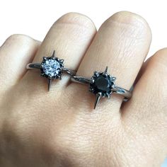 Beautifully crafted full of details Starburst ring is perfect for both men and women. Ring is made of 316L Stainless Steel and has oxidation for depth and details. We ship in a gift box. Grunge Black Metal Rings, Black Metal Grunge Rings, Grunge Style Black Metal Rings, Punk Style Adjustable Black Ring, Adjustable Black Punk Style Rings, Black Punk Style Open Ring Jewelry, Edgy Adjustable Star-shaped Jewelry, Adjustable Edgy Star Jewelry, Adjustable Edgy Star-shaped Jewelry