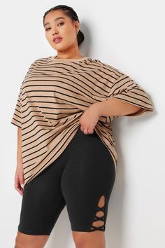 Shop YOURS Curve Black Cut Out Cycling Shorts at Yours Clothing. Discover women’s plus size clothing in sizes 10-36 with fast delivery. Size 22 Women, Party Dress Sale, Curve Fashion, Swimwear Trends, Clothing Trends, Queen Size Bed, Graduation Outfit, Under Dress, Cycling Shorts