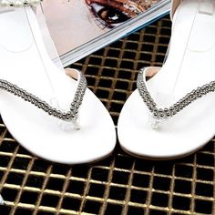 Behemian Summer Ankle Straps Fashion New Beaded Sandals Women's Shoes Beaded Open Toe Sandals For Party, Elegant Beaded Flat Sandals, Bohemian Embellished Party Sandals, Spring Beaded Flat Sandals, Spring Beaded Sandals With Flat Heel, White Beaded Sandals For Beach, White Beaded Beach Sandals, Elegant Embellished Festival Sandals, Elegant Embellished Sandals For Festivals