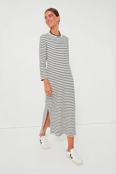 Pomander Place | Navy Stripe Gio Maxi Dress at Tuckernuck - Shop now and find your favorite styles. Cocktail Attire, Maxi Dress Navy, Long Sleeve Maxi, Navy Stripes, Pullover Sweatshirts, Striped Shorts, Tennis Shoes, T Shirt Dress, Dress With Sneakers