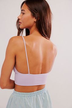 Low back bra is featured in our American made Signature Seamless fabric. * Plunging neckline * Pull-on silhouette | Ali Low-Back Seamless Bra by Intimately at Free People in Pink, Size: XS/S Low-cut Crop Top With Built-in Bra, Solid Color Bra-friendly Low-cut Tank Top, Stretch Triangle Crop Top With Built-in Bra, Seamless Cropped Sports Bra With Minimal Stretch, Low-cut Bra Friendly Crop Top For Yoga, Low-cut Bra Friendly Yoga Crop Top, Seamless Cropped Yoga Bra, Stretch Low-cut Bra Friendly Crop Top, Fitted Seamless Cropped Bra