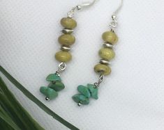 Earrings - Etsy Green Beaded Earrings With Silver Beads As Gift, Summer Silver Beaded Earrings For Gift, Silver Beaded Earrings For Summer Gifts, Green Earrings With Polished Round Beads, Green Polished Bead Earrings, Summer Silver Earrings With Dangling Beads, Silver Dangling Beads Earrings For Summer, Bird Suet, Beaded Jewelry Diy