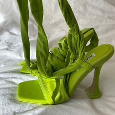 Brand New Never Worn. Green Strap Heels, Super Comfortable. Trendy Green Heels With Heel Loop, Trendy Green Heels With Heel Strap, Trendy Green Heels With Wrapped Heel, Green Heels With Padded Heel For Spring, Green High Heel Shoes With Heel Loop, Green Spring Heels With Padded Heel, Green Square Toe Heels For Spring, Green Heels With Wrapped Heel And Square Toe, Spring Green Heels With Padded Heel