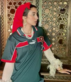 Moroccan Inspired Outfit, Arabic Style Fashion, Middle East Outfit, Arabic Streetwear, Morrocan Aesthetic, Football Museum, Football Streetwear