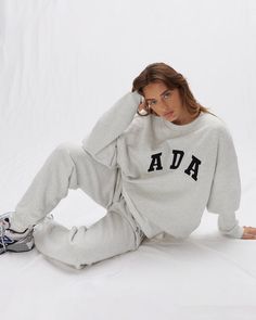 Women's Oversized 'ADA' Sweatshirt - Grey | Adanola Sweat Set, Oversize Knit, Oversized Silhouette, Knit Sweatshirt, Cotton Fleece, Oversized Sweatshirt, Womens Activewear, Oversize Hoodie, Grey Hoodie