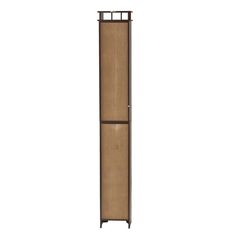 a tall wooden cabinet with two doors on each side