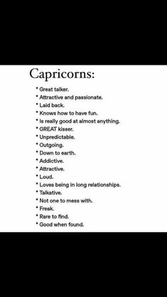 a black and white photo with the words capricorns